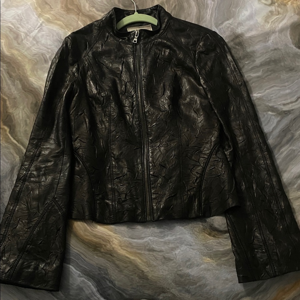 Blanc Noir Black Leather Jacket